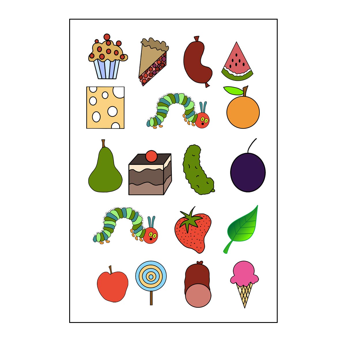 Amazoncom 8 Sheets 96PCS Very Hungry Caterpillar Temporary Tattoos  Birthday Party Decorations Supplies Favors For Kids Gifts Classroom School  Prizes Rewards  Toys  Games
