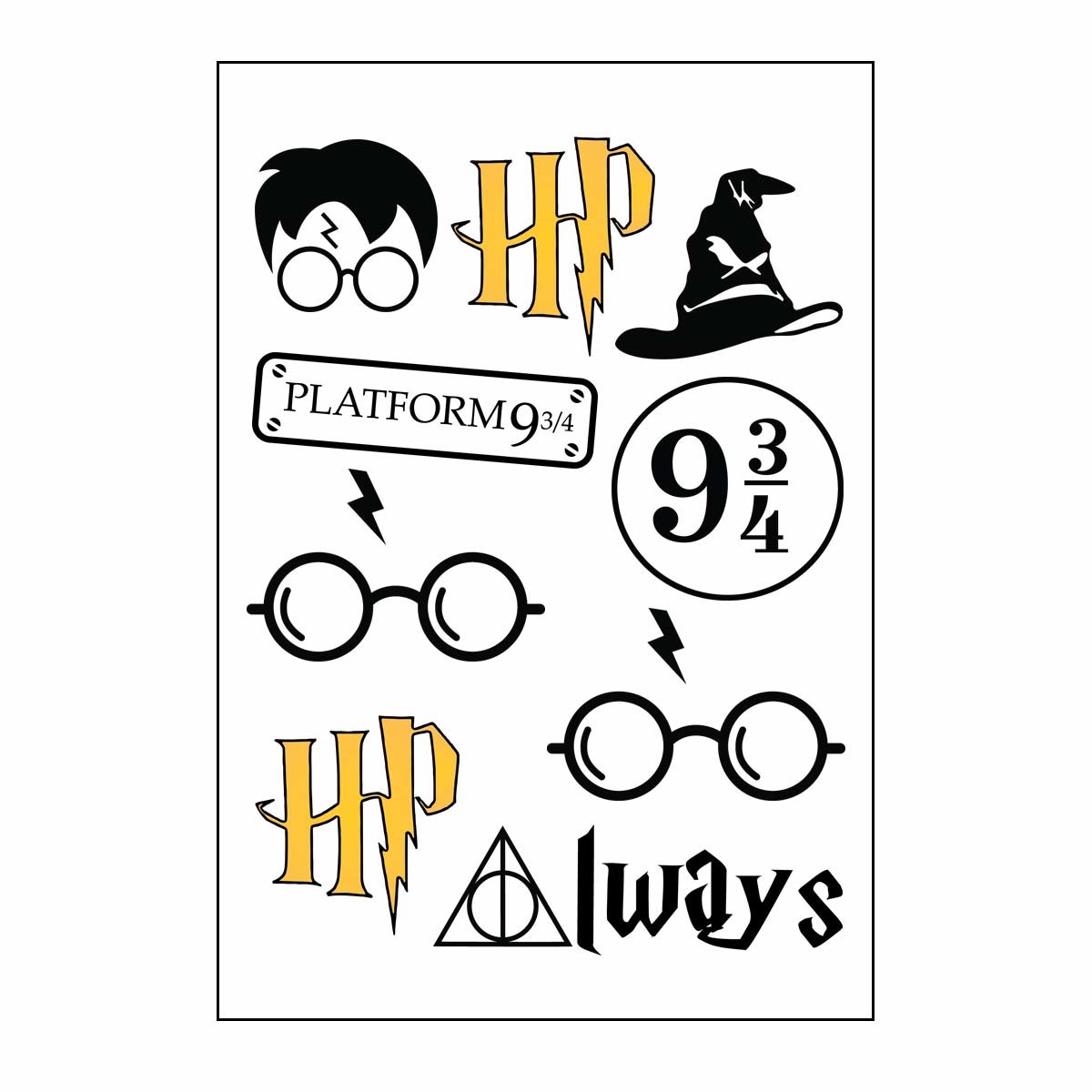 Harry Potter Symbols Temporary Tattoo Tic Tac Top