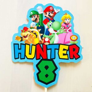 Super Mario Personalised Cake Topper Tic Tac Top