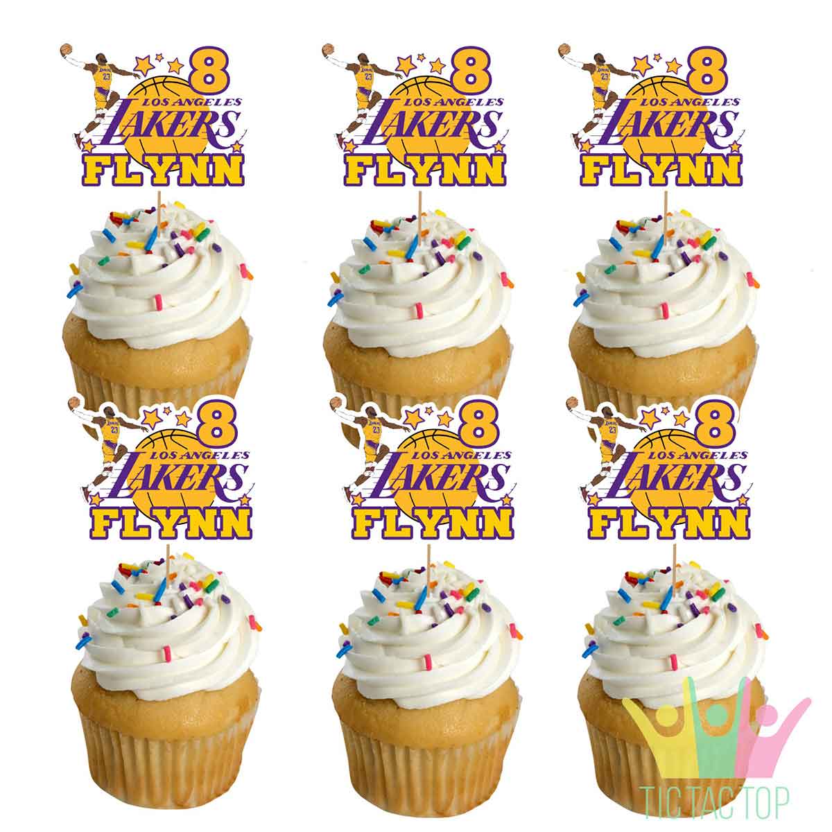 Lakers Jersey Cupcake Toppers 