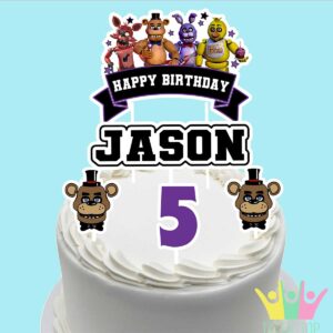 Personalized Five Nights at Freddy's theme Cake Topper