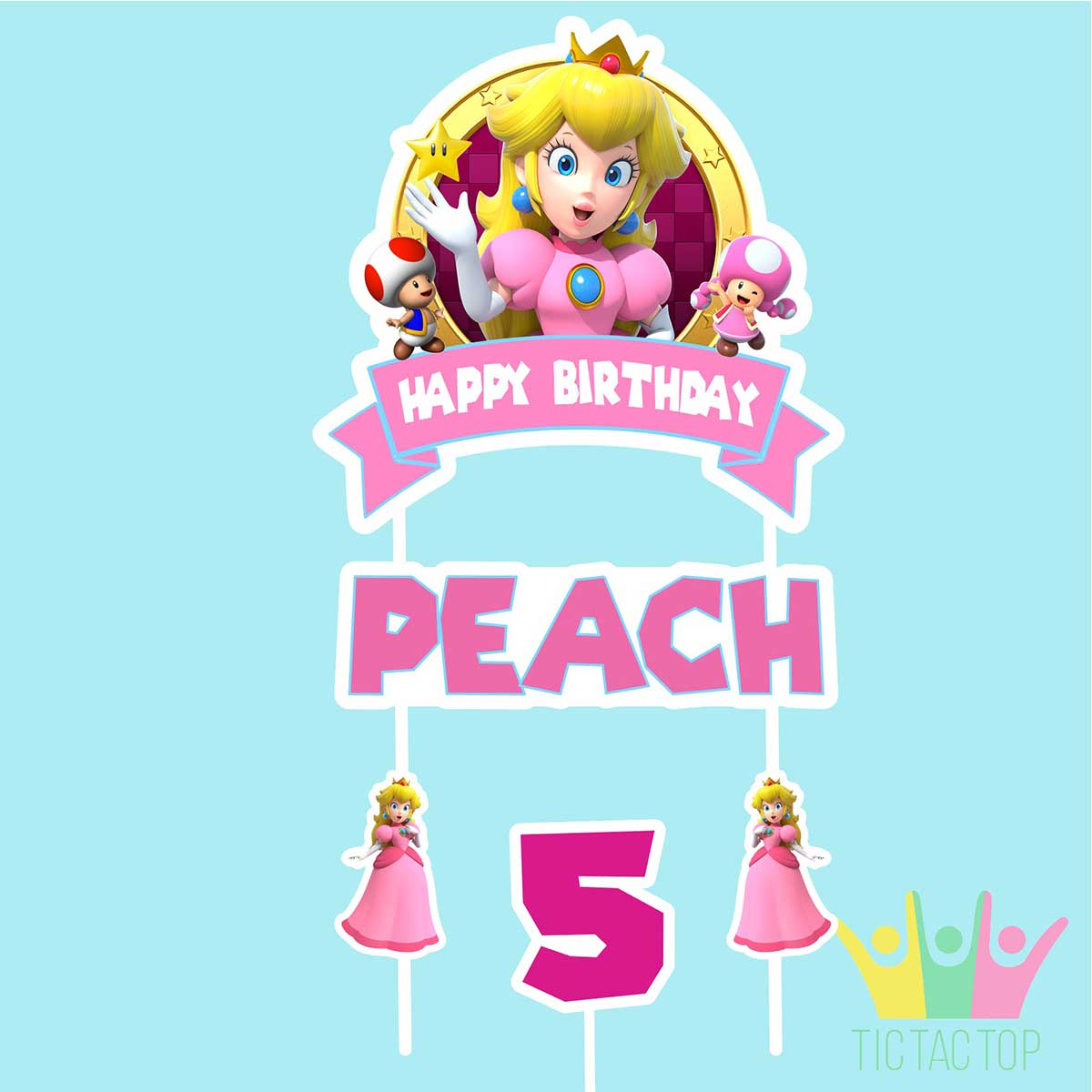Princess Peach Cake Topper 