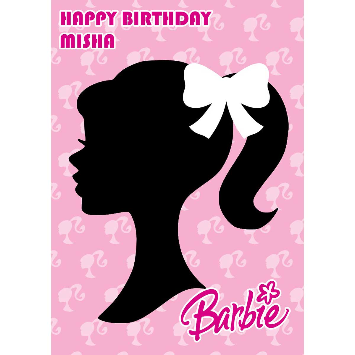 Barbie - Bow Personalised Pin the Tail Party Game *Handcrafted* - Tic Tac  Top