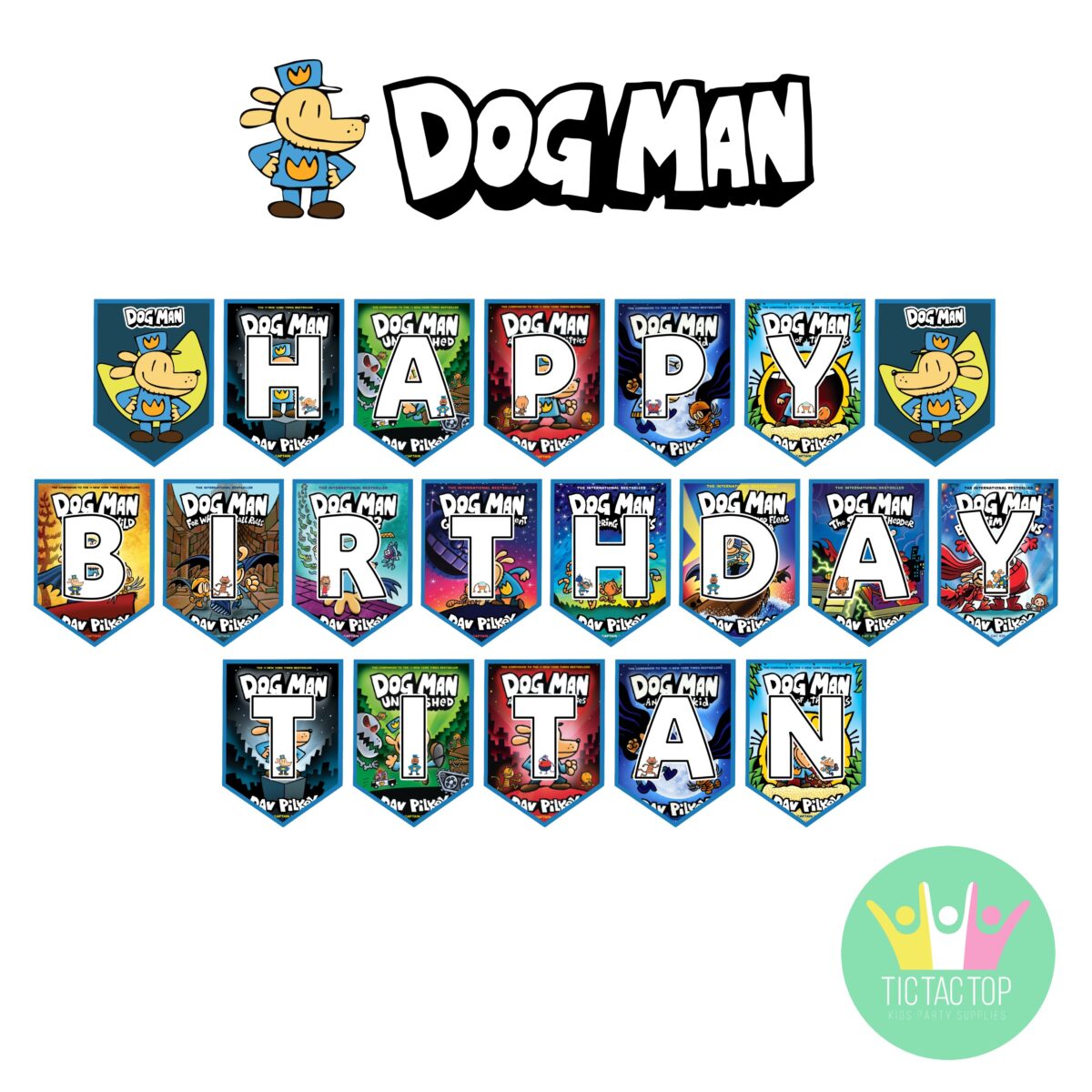 Dog Man Happy Birthday Banner Bunting Flags - Image 2
