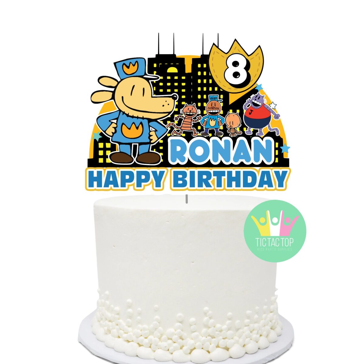 Dog Man City Personalised Cake Topper