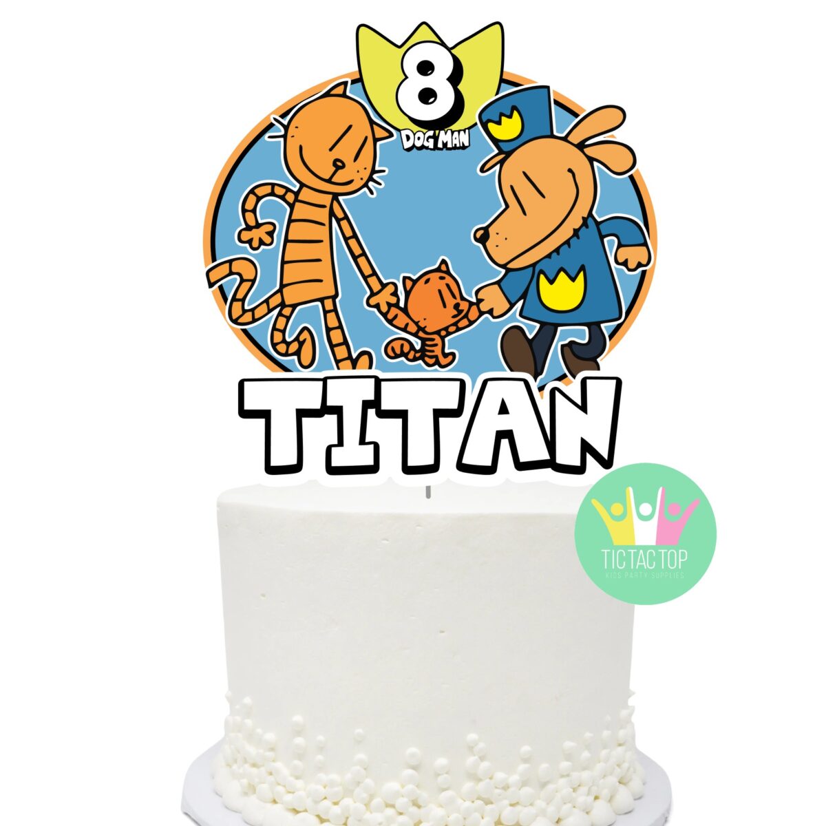 Dog Man Unleashed Personalised Cake Topper