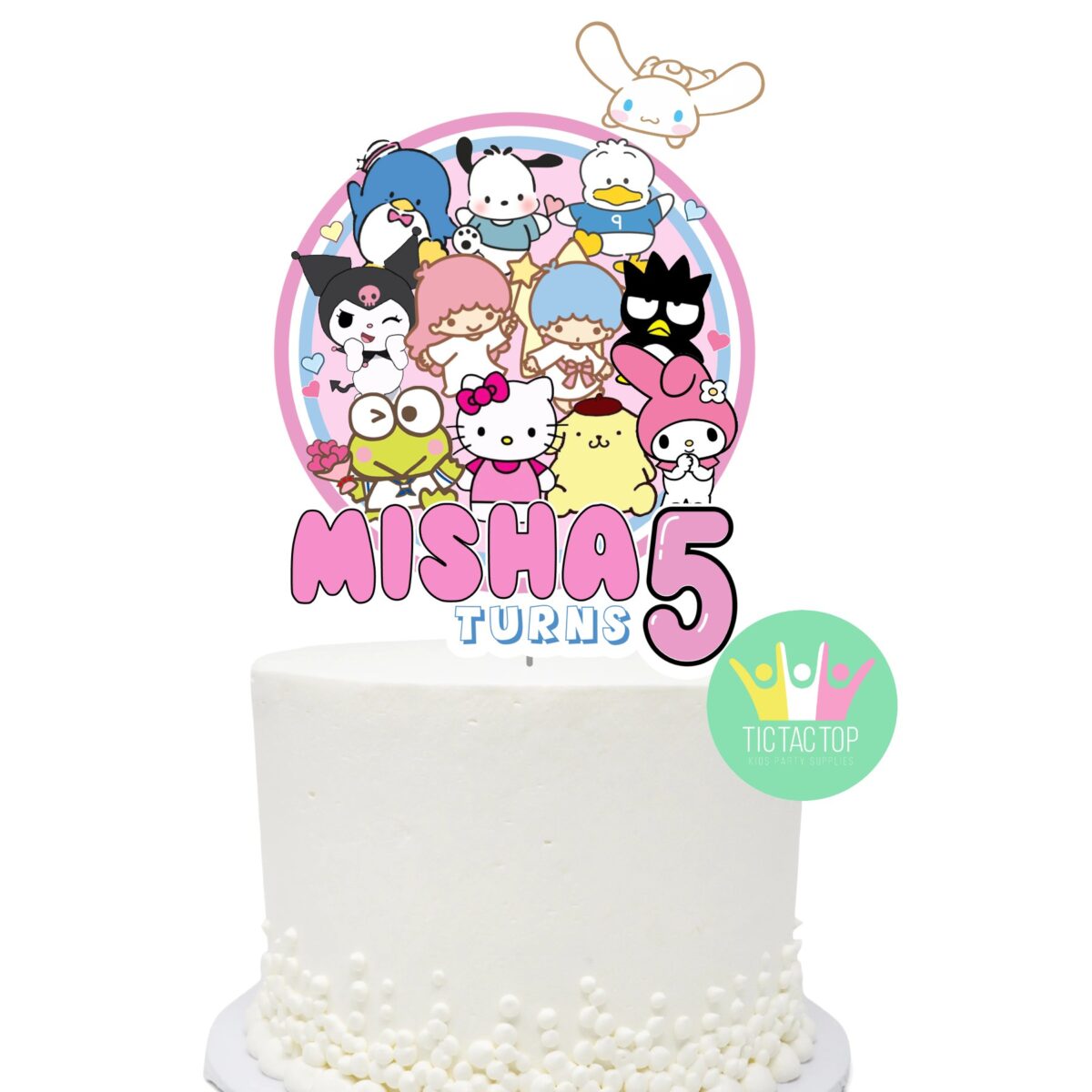 Sanrio All Characters Personalised Cake Topper