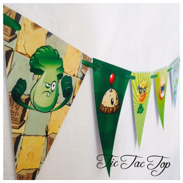 Plants Vs Zombies Bunting Flags Banner