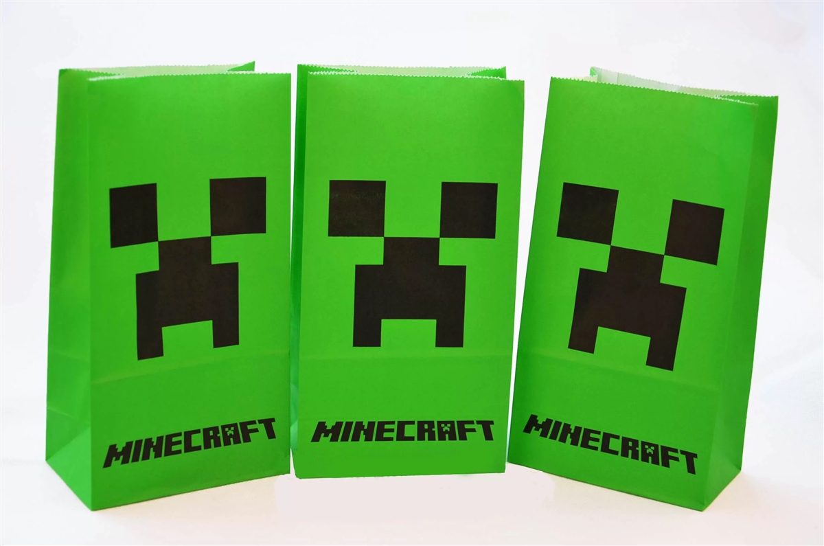 Minecraft Paper Lolly Bag - 6 Bags
