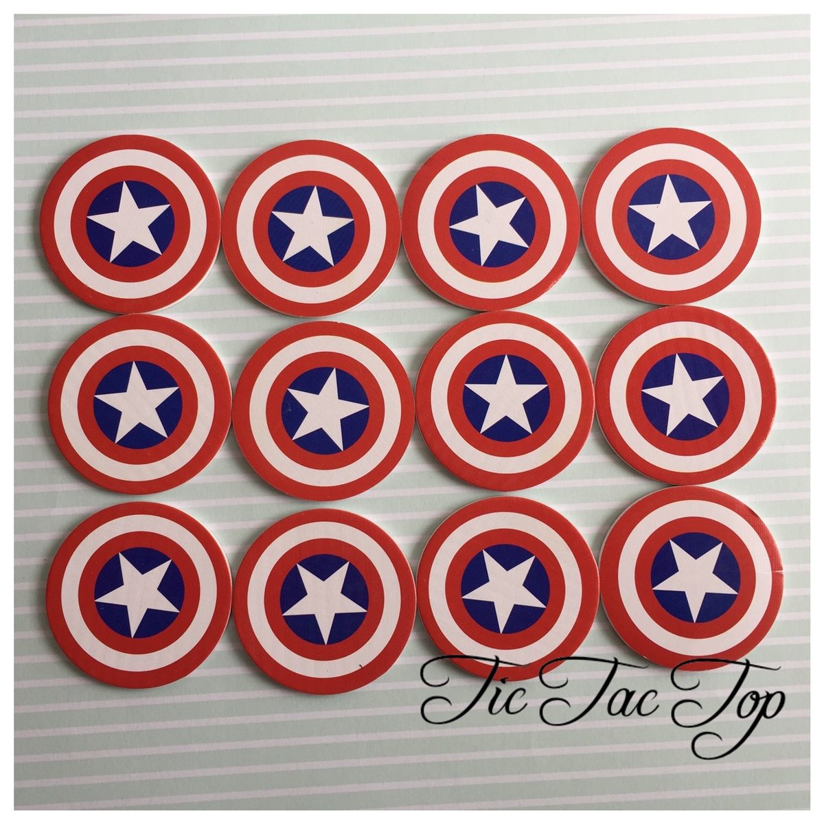 Captain America Avengers Form TOPPERS - 12pcs