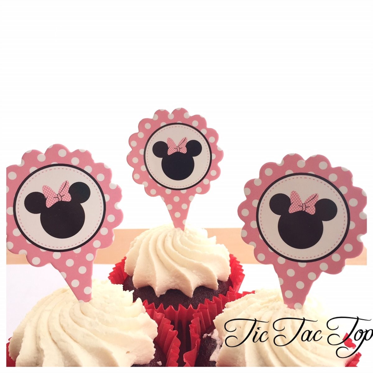 Minnie Mouse Card Toppers - 12pcs