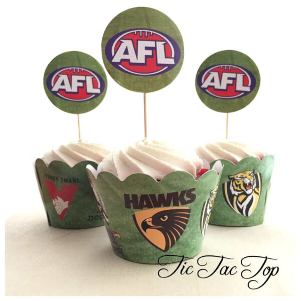 AFL Cupcake Wrappers + Toppers