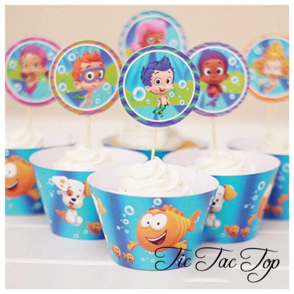 Bubble Guppies Cupcake Wrappers + Toppers