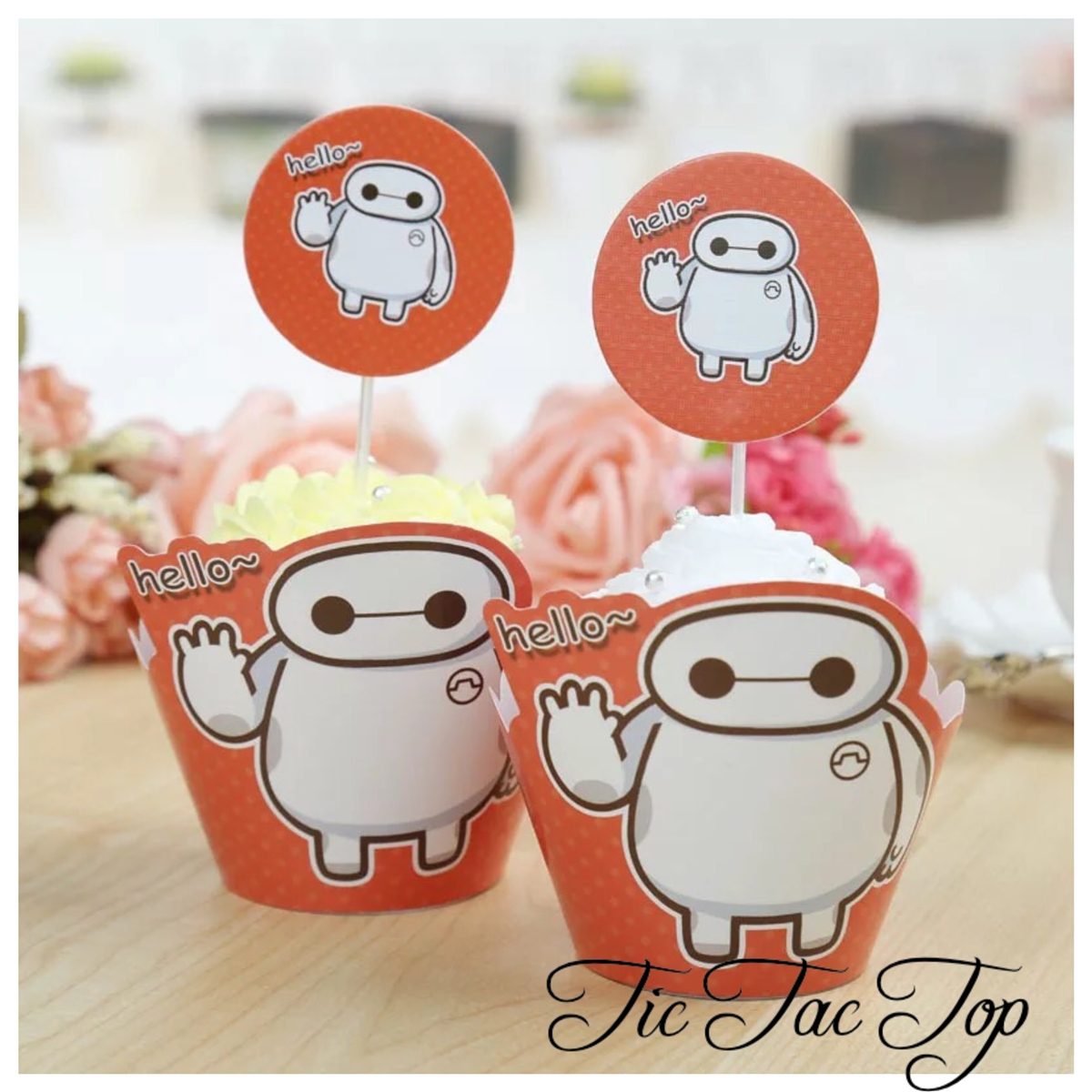 Big Hero 6 Hello Baymax Cupcake Wrappers + Toppers