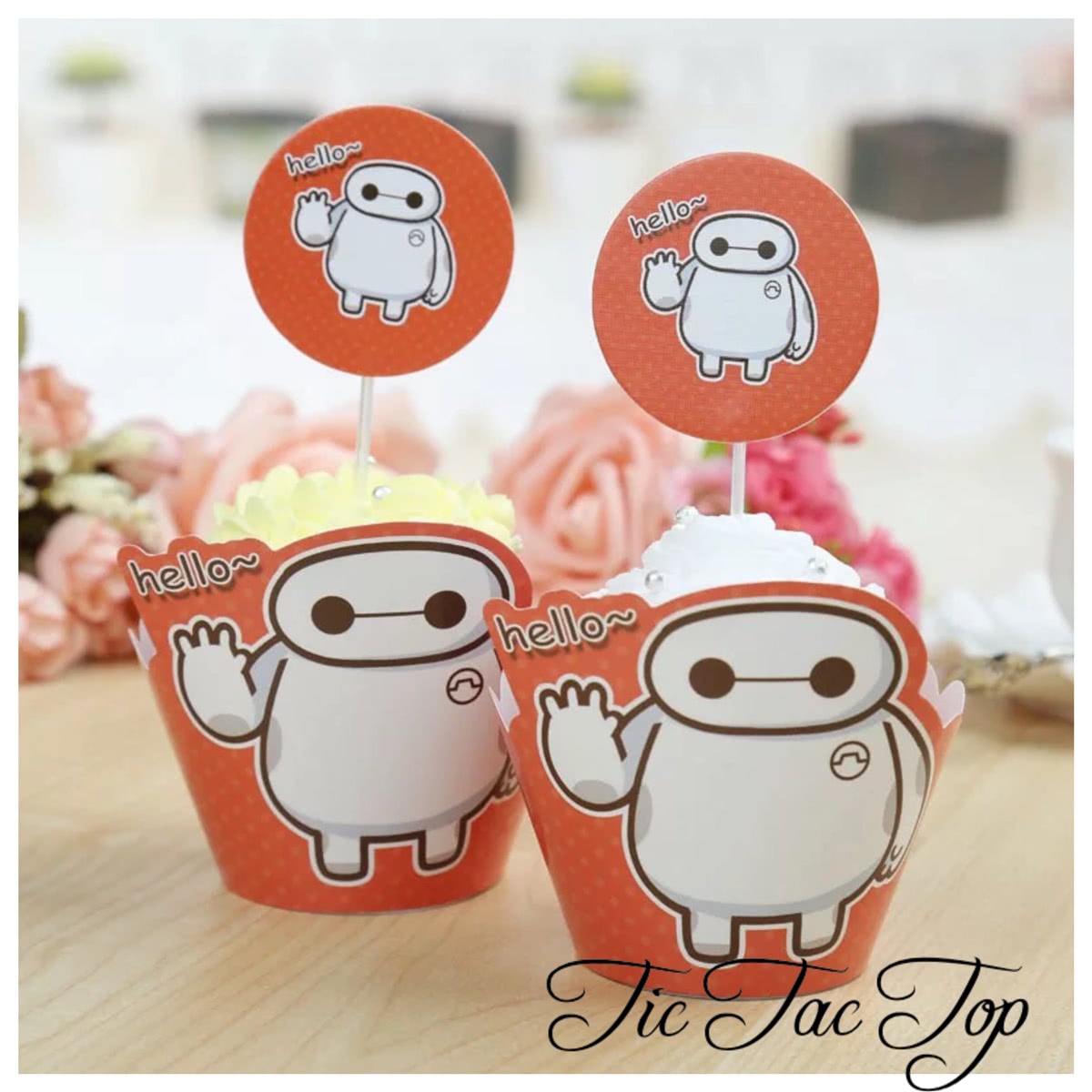 Big Hero 6 Hello Baymax Cupcake Wrappers & Toppers - Tic Tac Top