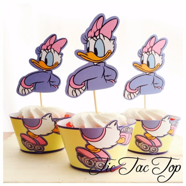 Disney Daisy Duck Skating Cupcake Wrappers + Toppers