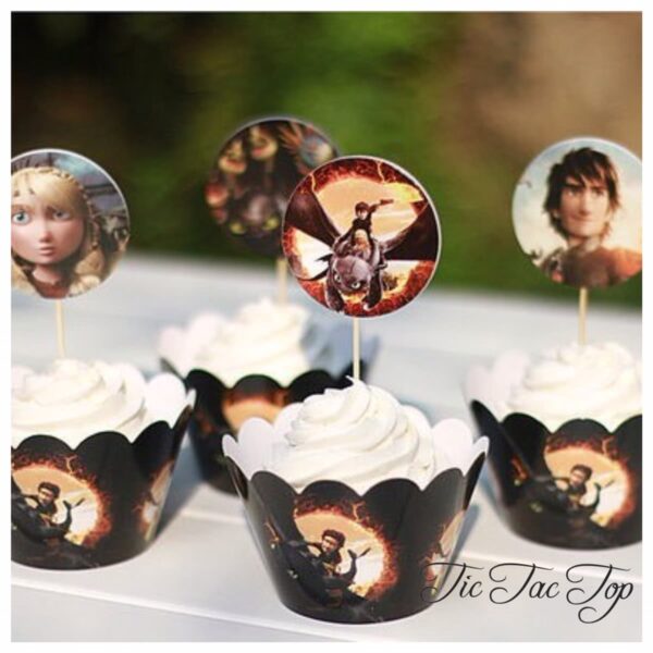 How to Train Your Dragon Cupcake Wrappers + Toppers