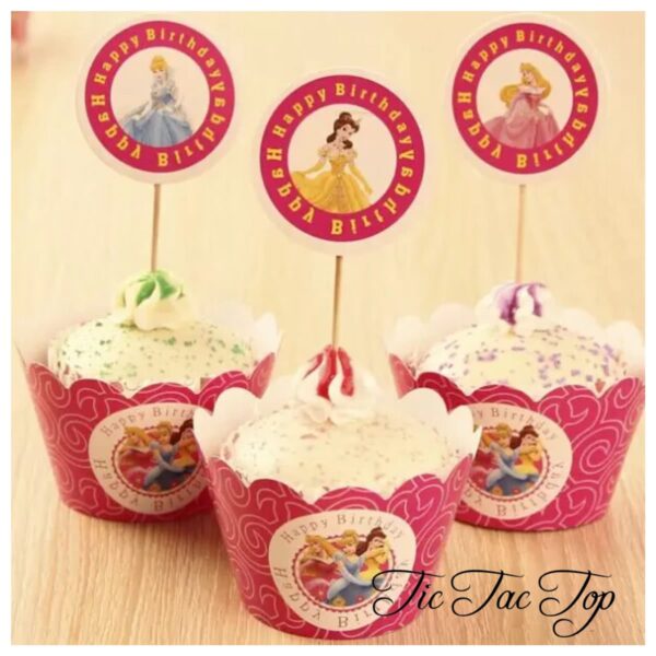 Disney Princess Cupcake Wrappers + Toppers