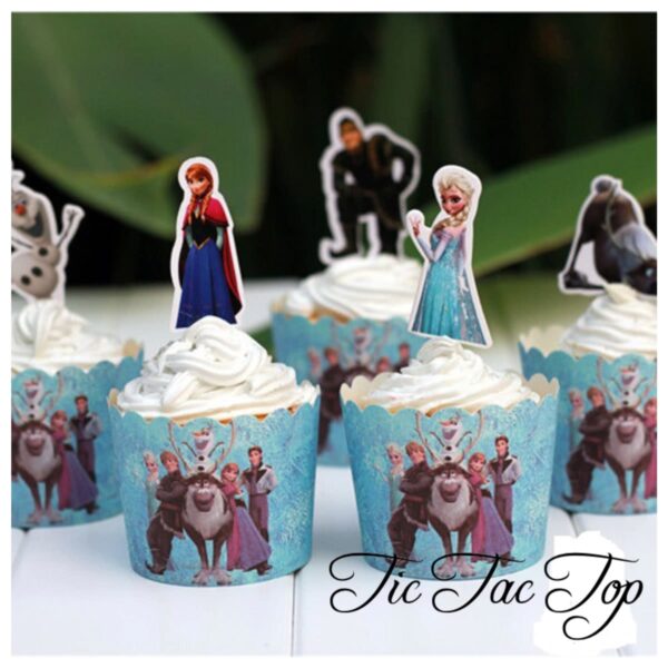 Frozen Muffin Case + Toppers - 12/set