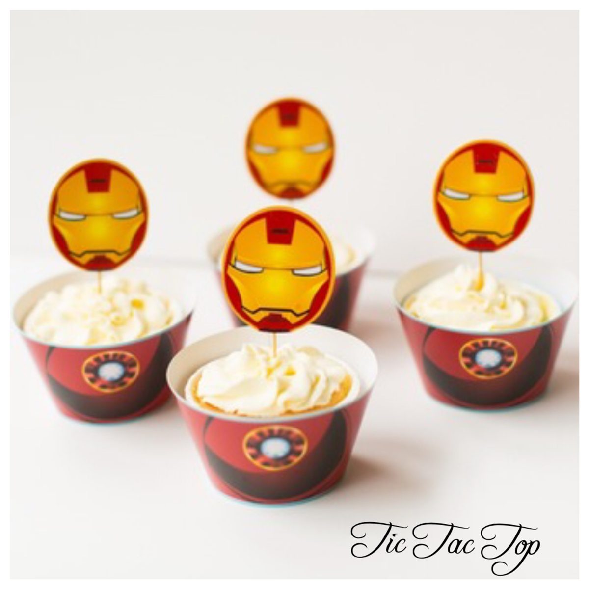 Ironman Avengers Cupcake Wrappers + Toppers