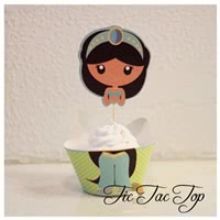 Princess Jasmine Aladdin SPECIAL EDITION Cupcake Wrappers + Toppers