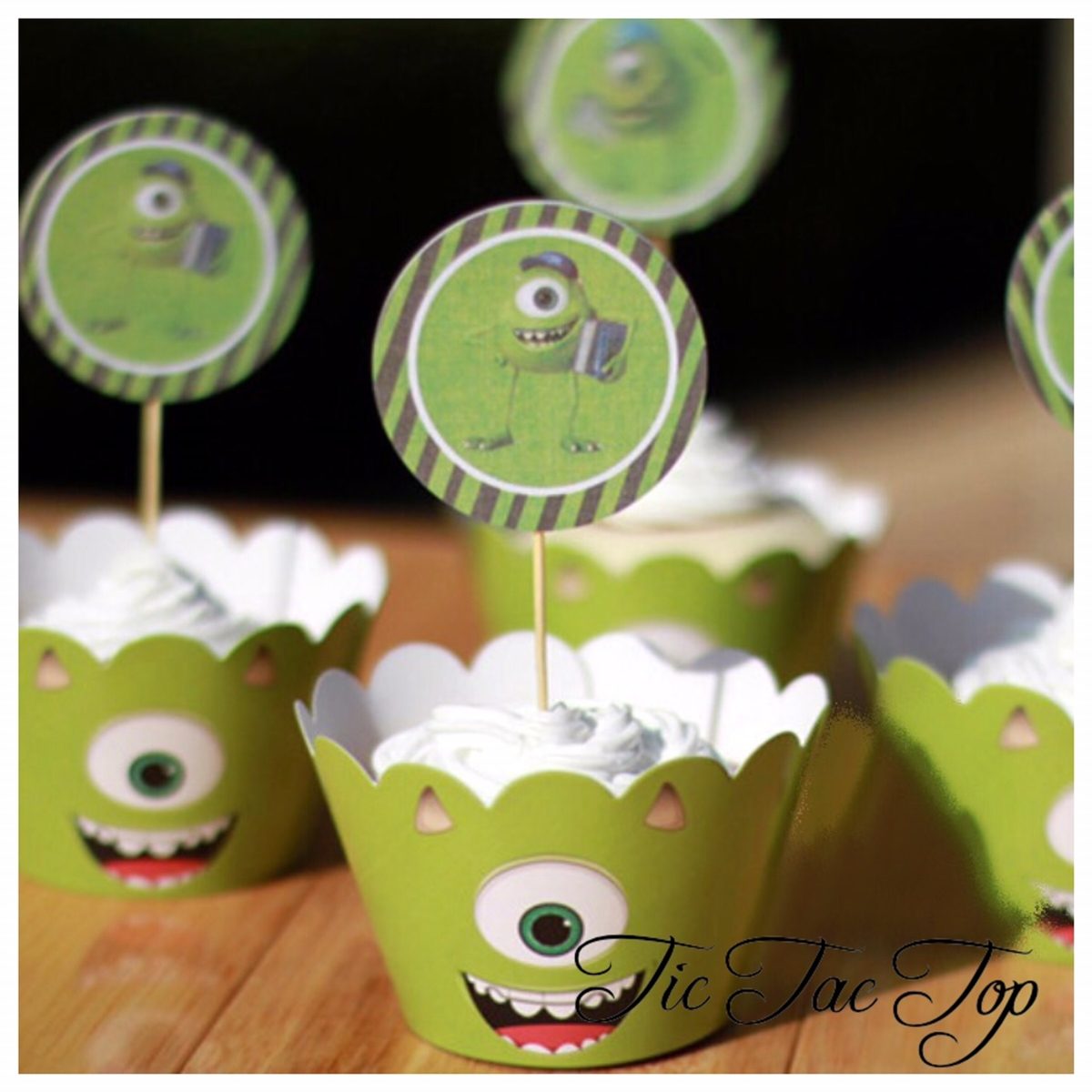 Monster University Inc Cupcake Wrappers + Toppers