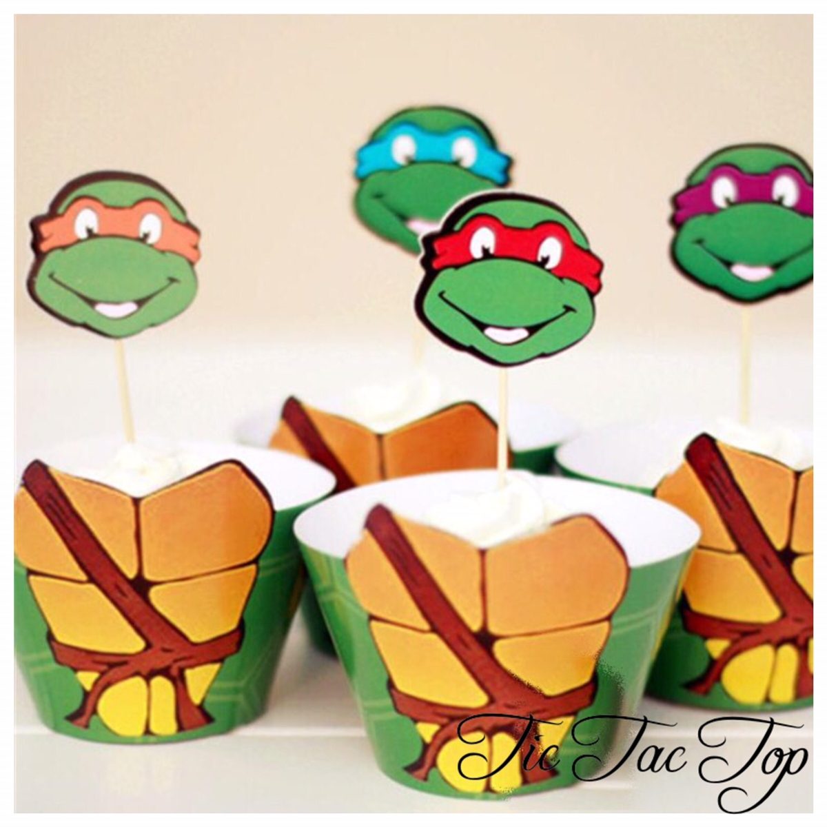Ninja Turtle SPECIAL Cupcake Wrappers + Toppers