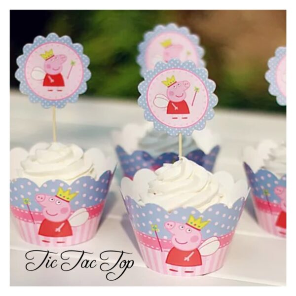 Fairy Peppa Pig Cupcake Wrappers + Toppers