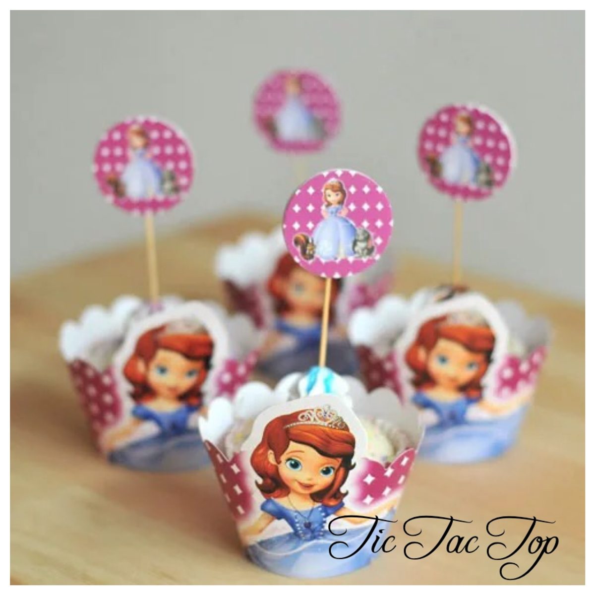 Sofia The First Cupcake Wrappers + Toppers