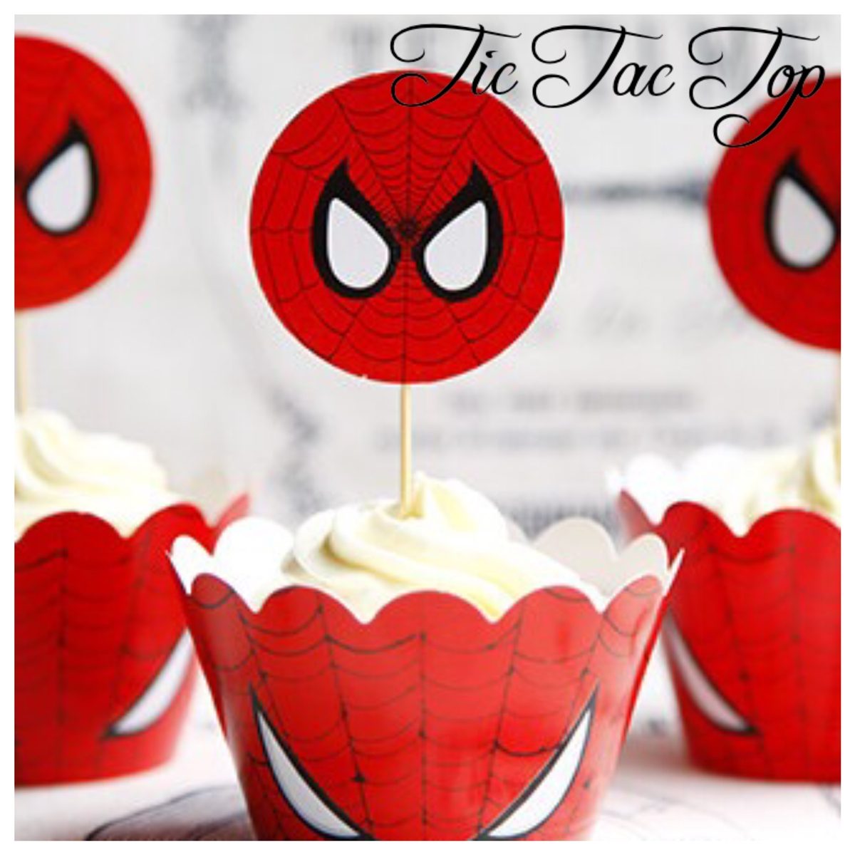 Spiderman Vs Black Spiderman Cupcake Wrappers + Toppers
