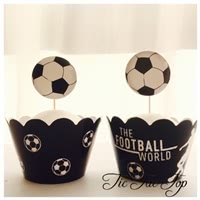 Soccer Football Sport  Cupcake Wrappers + Toppers