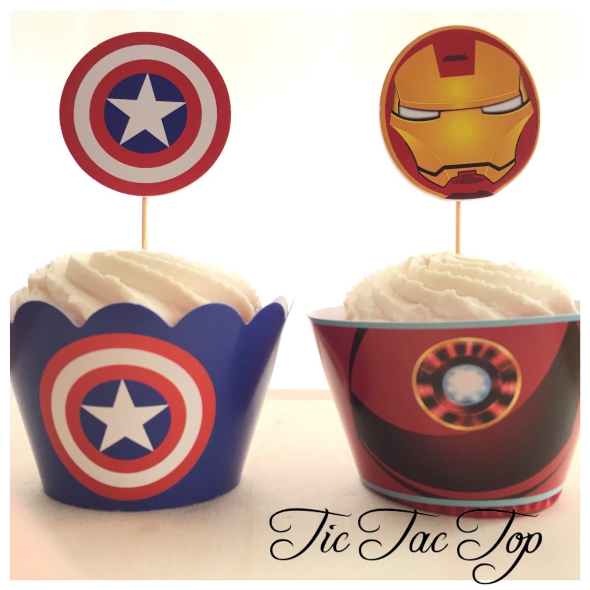 The Avengers Cupcake Wrappers + Toppers