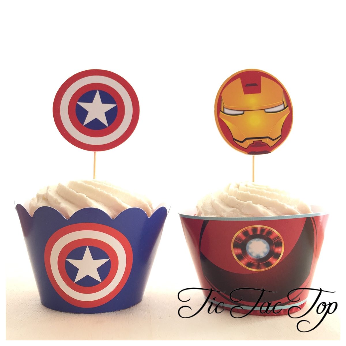 The Avengers Cupcake Wrappers + Toppers