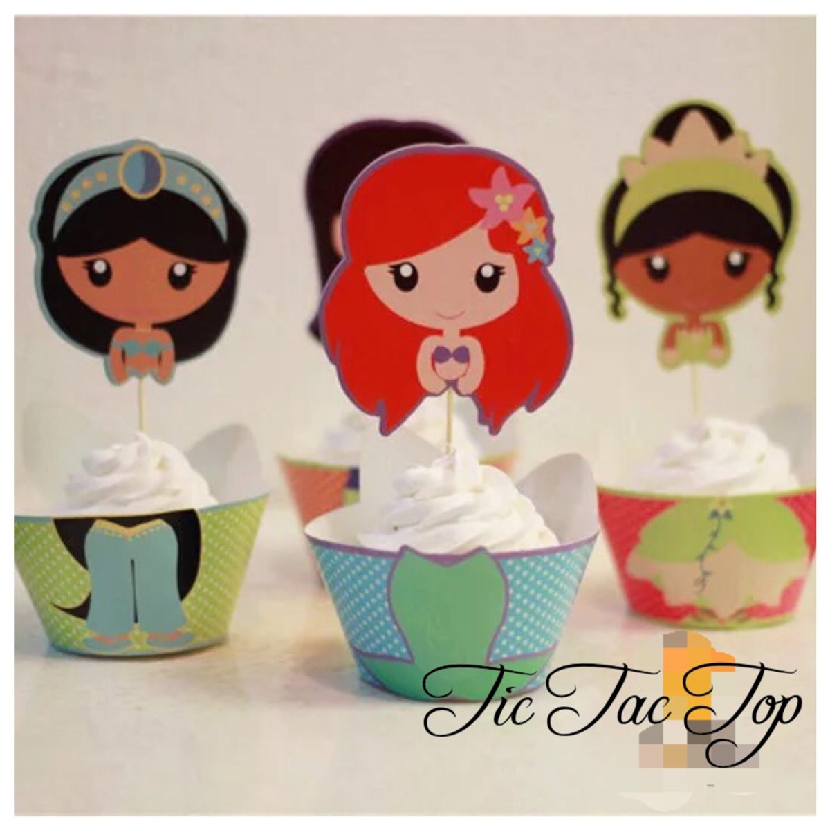 Disney Princesses SPECIAL EDITION Cupcake Wrappers + Toppers