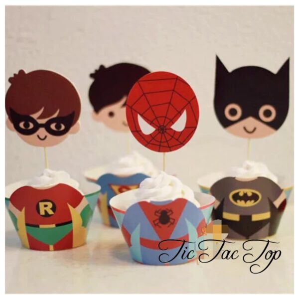 Superhero SPECIAL EDITION Cupcake Wrappers + Toppers