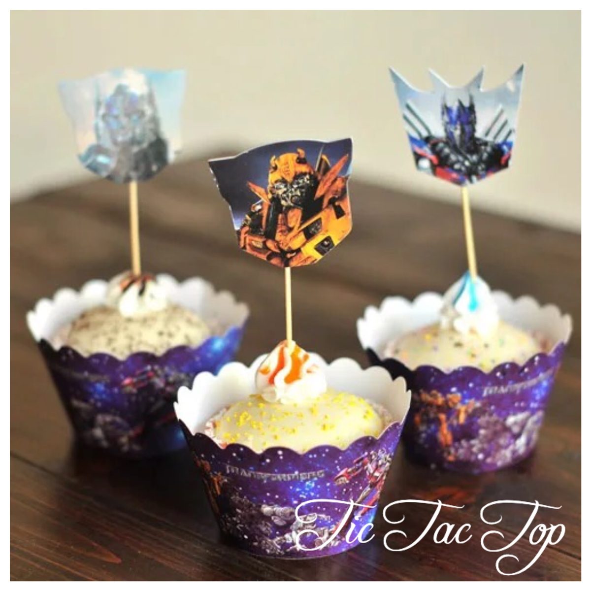 Transformers Galaxy Cupcake Wrappers + Toppers