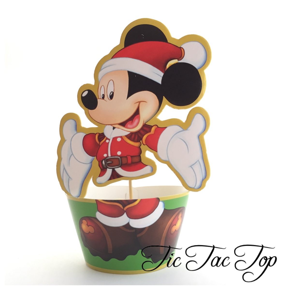 Xmas Mickey & Minnie Special Edition Cupcake Wrappers + Toppers